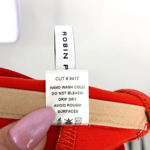 ROBIN PICCON Women's Amy Halter Swim Top Large Red Rhubarb Cross Back NWT - Picture 11 of 13